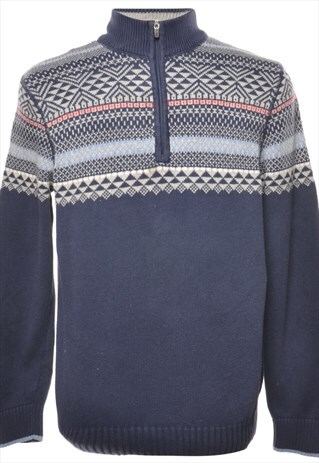 VINTAGE IZOD NAVY JUMPER - M