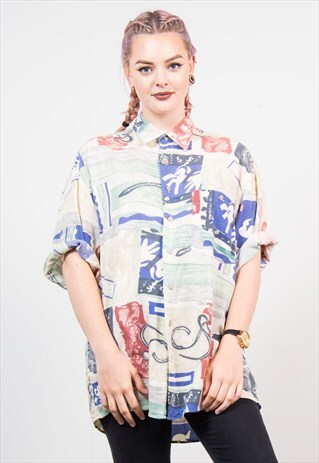 90'S GRUNGE FESTIVAL OVERSIZE PATTERNED SHIRT