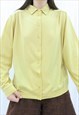 90S VINTAGE YELLOW COLLARED SHIRT BLOUSE (SIZE M)