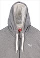 VINTAGE 90'S PUMA HOODIE HOODED ZIP UP GREY MEDIUM
