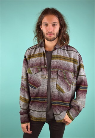 VINTAGE 90'S STRIPED WOOL SHIRT