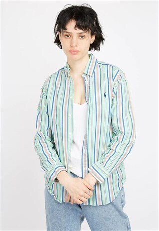 VINTAGE GREEN STRIPED RALPH LAUREN SHIRT