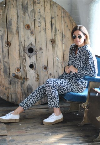 VINTAGE 80'S FLORAL JUMPSUIT