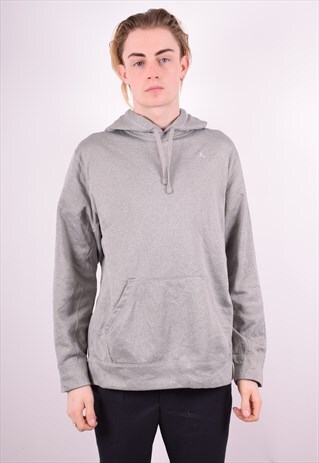 NIKE MENS VINTAGE HOODIE JUMPER LARGE GREY 90S