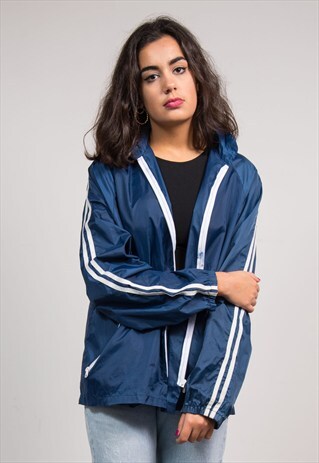 VINTAGE 90'S NAVY BLUE CAGOULE JACKET