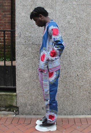 AFRICAN PRINT TWO PIECE - DASHIKI TROUSERS - TRIBAL SHIRT