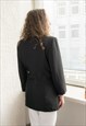 VINTAGE 80'S BLACK LONG FIT BLAZER