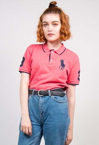 VINTAGE 90'S PINK RALPH LAUREN POLO SHIRT
