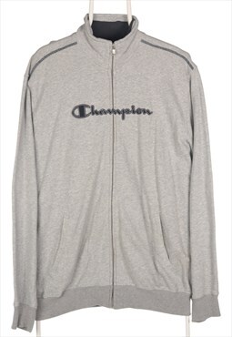 Vintage Champion - Grey Embroidered Sweatshirt Full Zip -XXL