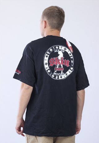 VINTAGE MENS SKIN CASINO ALL IN BIG LOGO T-SHIRT