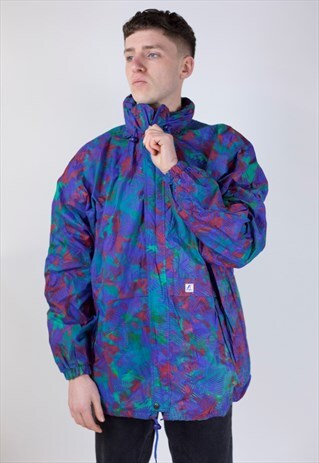 VINTAGE K-WAY 90S PATTERNED RAIN JACKET