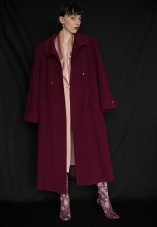 VINTAGE DARK FUCHSIA OVERCOAT