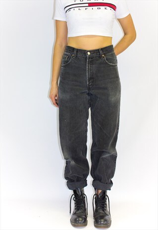 VINTAGE BAGGY FIT BLACK WASH MOM JEANS