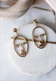 GOLD DROP ABSTRACT FACE EVERYDAY MINIMALIST EARRINGS
