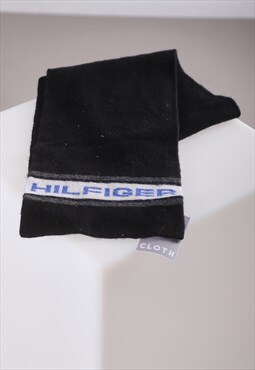 Vintage Tommy Hilfiger Scarf Black Knitted Wool Winter Wear