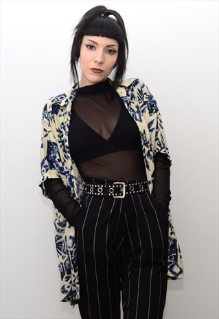 VINTAGE 90'S SURF SKATE PATTERNED BOYFRIEND SHIRT