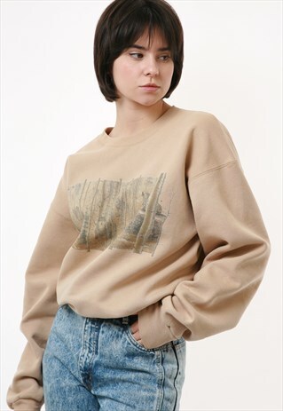 HANES GRAPHIC PRINT VINTAGE OLDSCHOOL TOP SWEATSHIRT 18490