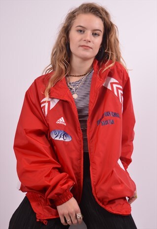 VINTAGE ADIDAS TRACKSUIT TOP JACKET RED