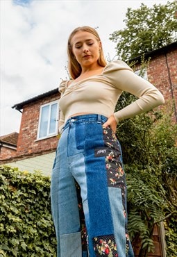 Just Harry Jeans In Reworked Denim & Strawberry Print