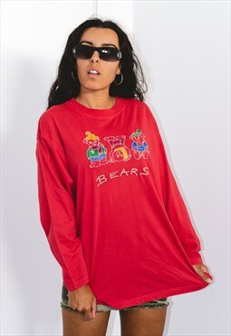 Vintage 90s Teddy Bears Embroidered Long Sleeves T-shirt