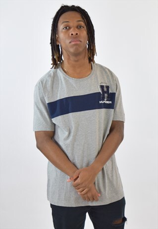 VINTAGE 90S GREY TOMMY HILFIGER CREW NECK T SHIRT