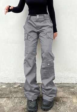 Miillow Multi-pocket low-rise cargo trousers