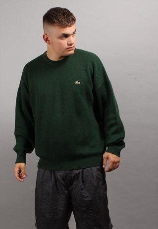 LACOSTE DARK GREEN KNITTED JUMPER