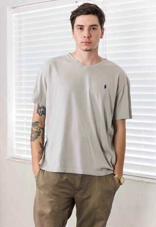 VINTAGE POLO RALPH LAUREN T-SHIRT LOGO 90S L 6.0