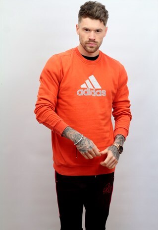 1990'S VINTAGE ADIDAS SWEATSHIRT IN ORANGE