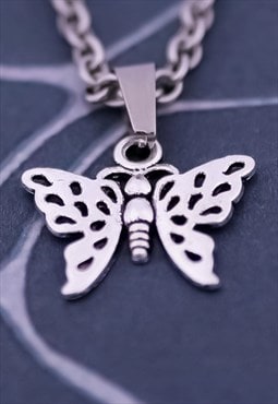 CRW Silver Butterfly Necklace 