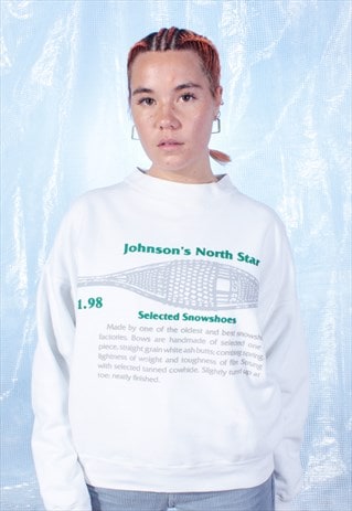 VINTAGE WHITE EMBROIDERED SWEATSHIRT
