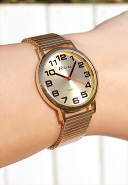 All Gold Watch with Expander Strap
