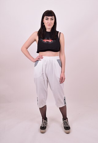 VINTAGE 90'S HIGH WAIST CROPPED SAILOR TROUSERS 10 12 14