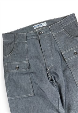 Pickwick Y2K Grey Jean Cargo Trousers