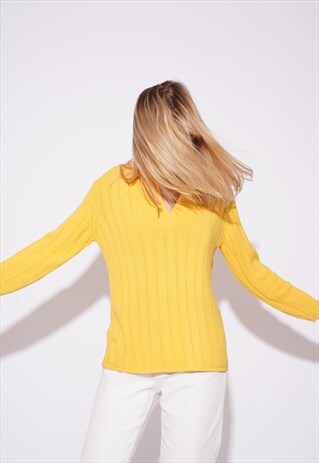 Y2K VINTAGE ESCADA KNIT JUMPER YELLOW