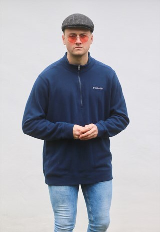 COLUMBIA SPORTSWEAR CO USA 1/4 ZIP NAVY BLUE SWEATSHIRT