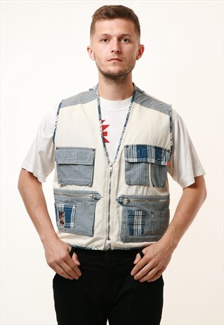 90S VINTAGE NJS COTTON GILET WAISTCOAT VEST 14893