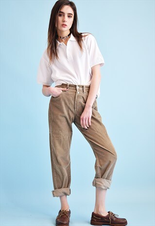 90'S RETRO REPLAY OVERSIZED CORDUROY HIGHWAISTED TROUSERS