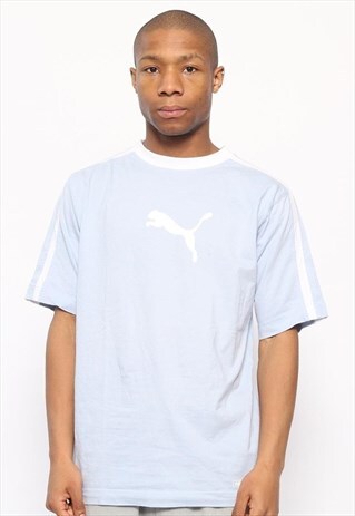 VINTAGE PUMA BIG LOGO T-SHIRT BLUE