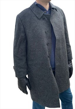 Vintage grey classic 80's wool coat {C133}