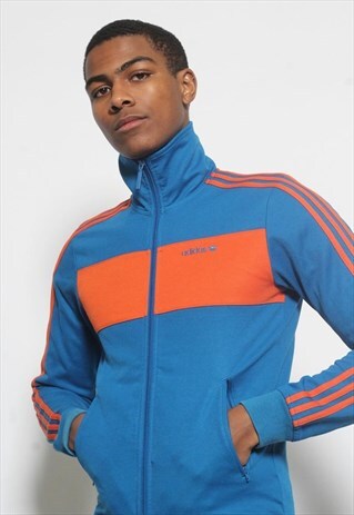 VINTAGE ADIDAS LOGO TRACK JACKET BLUE