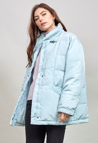 VINTAGE 90'S BABY BLUE OVERSIZED DESIGNER PUFFER JACKET