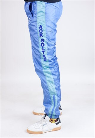 VINTAGE 90S ETIREL BLUE/GREEN SHELL TRACKSUIT BOTTOMS