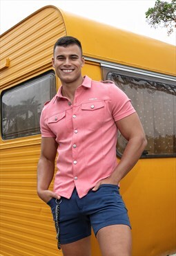 Code 22 stretch shirt in pink