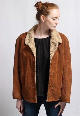 VINTAGE SUEDE SHERPA JACKET