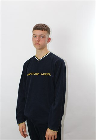 VINTAGE SPELL OUT CHAPS RALPH LAUREN FLEECE SWEATSHIRT