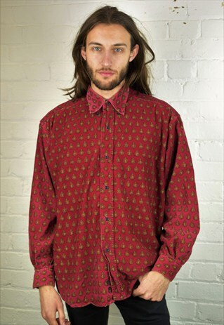 VINTAGE 90'S CORDUROY PATTERNED SHIRT