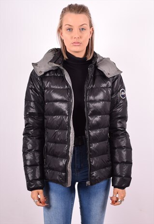 BEST COMPANY WOMENS VINTAGE PADDED JACKET MEDIUM BLACK 90S