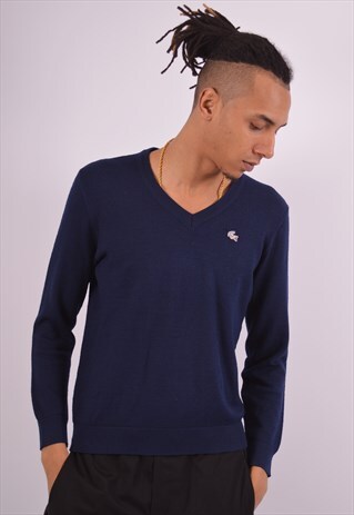 VINTAGE LACOSTE JUMPER SWEATER NAVY BLUE