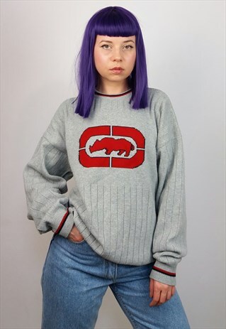 VINTAGE 90'S ECKO UNLTD LARGE LOGO SWEATER / JUMPER